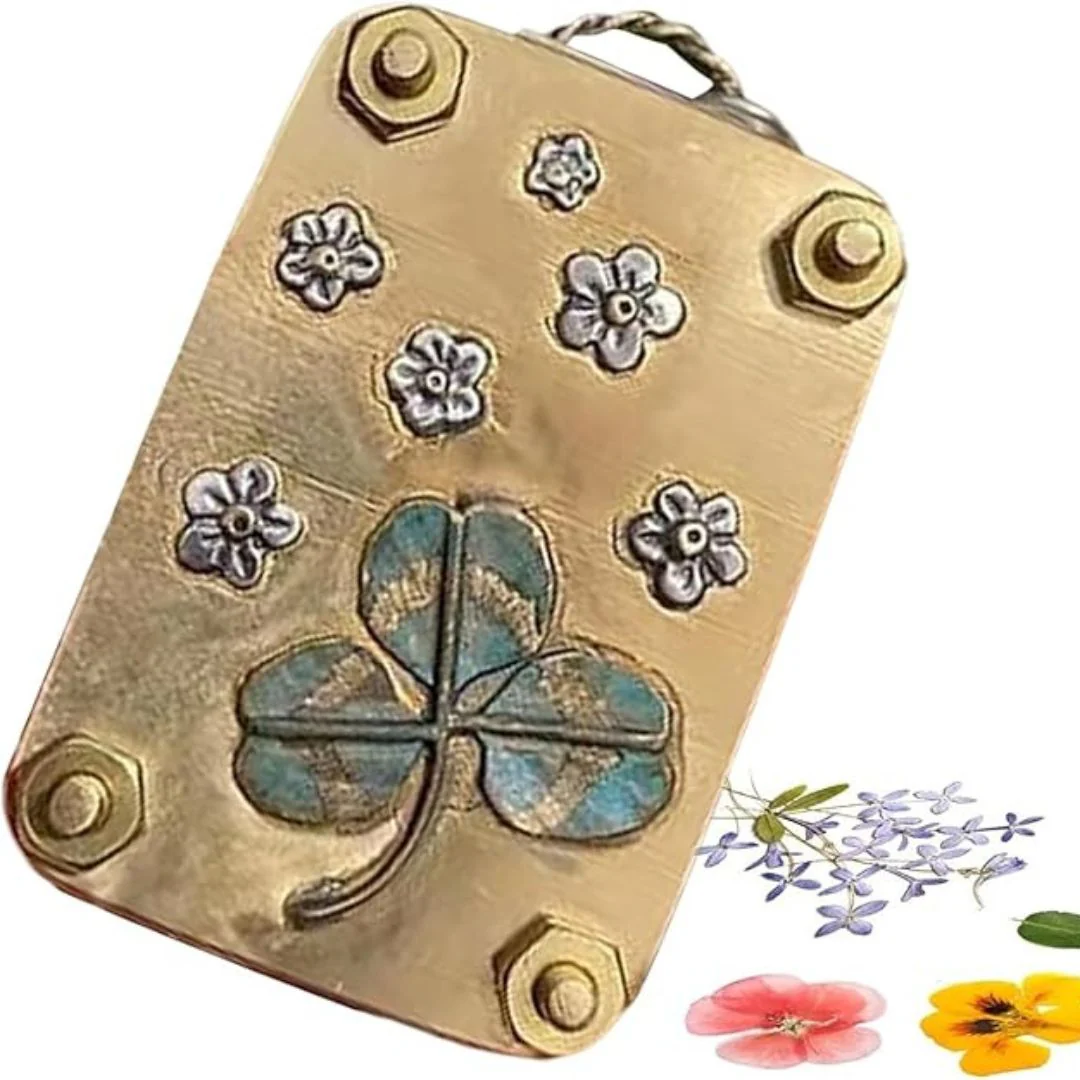 Mikro-Blumenpresse | Handgefertigt aus Silber & Messing | Inkl. 10 Blätter Herbarium-Papier