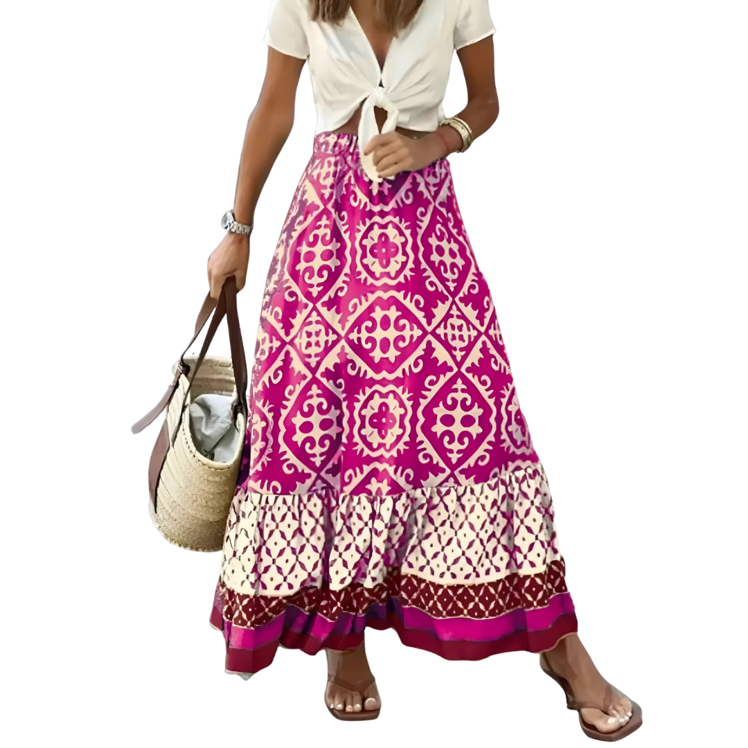 Damen Sommerrock | Maxi | Hohe Taille | Leichtes Design