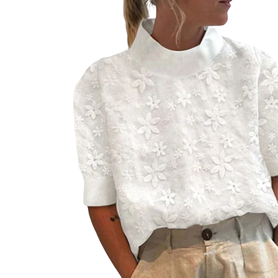 Damen Bluse | Stehkragen | Klassischer Schnitt | Weiche Baumwolle | Vielseitig kombinierbar