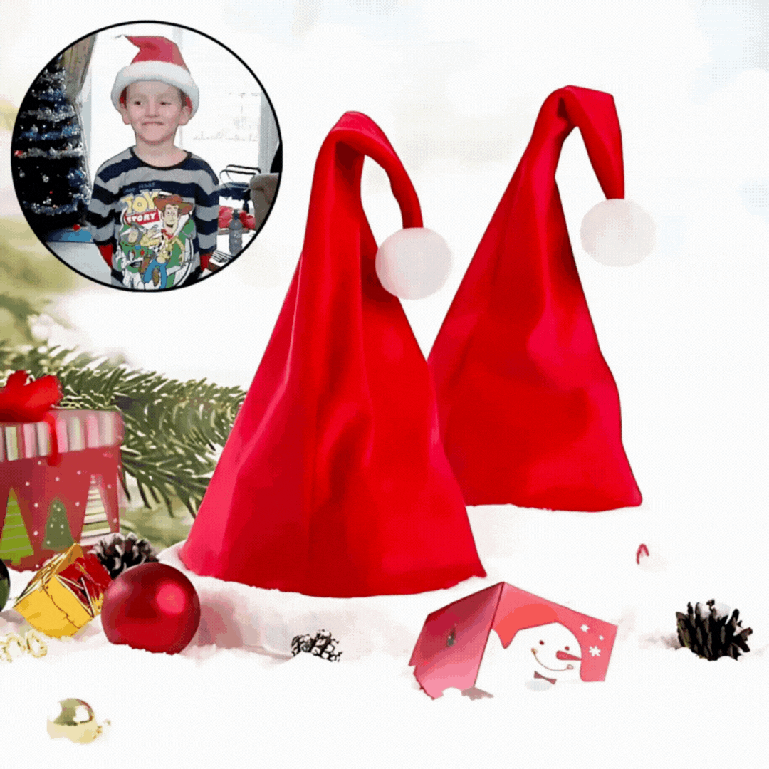 Weihnachten Santa Hut | Singend & Tanzend | Elektrisch | Plüsch Rot | Lustige Geschenkidee & Party-Accessoire