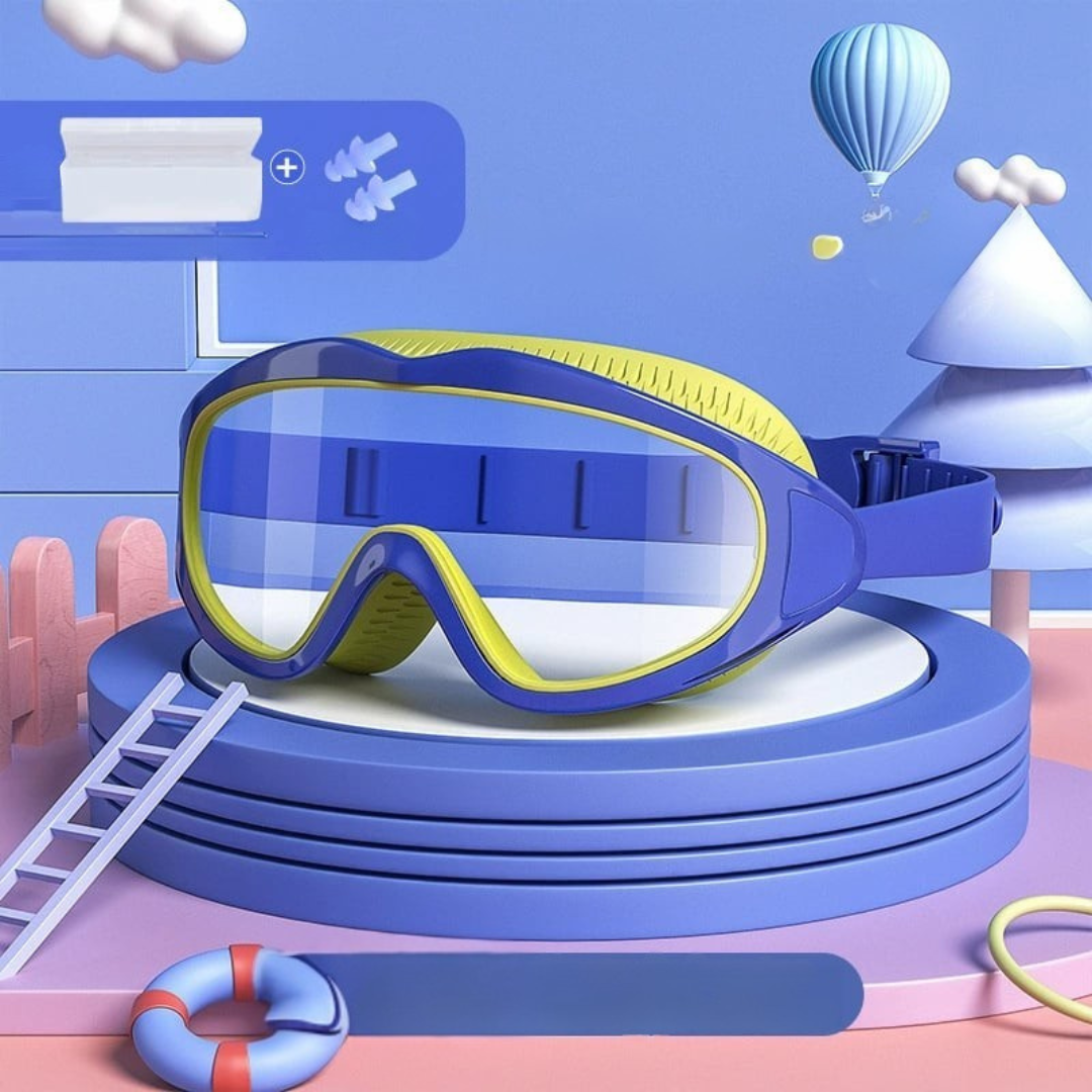 Kinder Schwimmbrille | Wasserdicht & Antibeschlag | UV-Schutz | Großer Rahmen | 6–14 Jahre