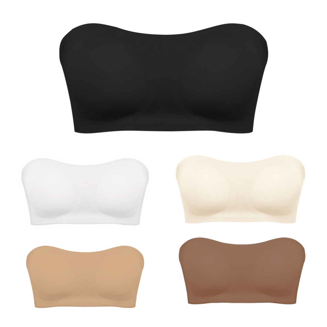 Damen trägerloser BH | Grip-Sure Seitenverschluss | Nahtlos & rutschfest | Herausnehmbare Pads