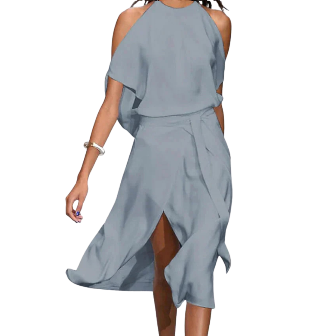 Damen Kleid | Elegant mit Schulterausschnitten | Sommer Outfit