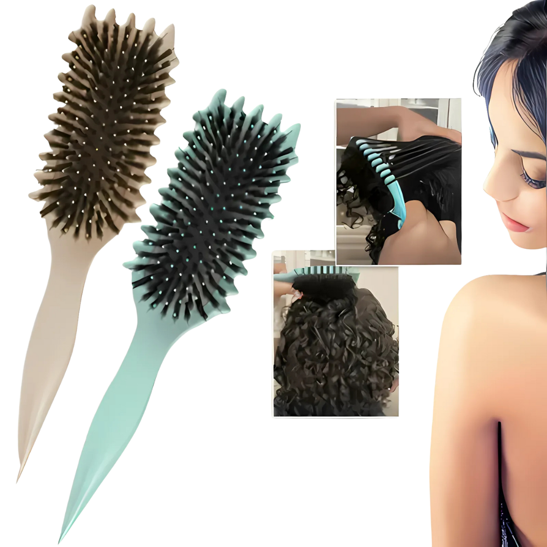 LockenZauberer Haarbürste | Definierte Locken ohne Frizz | Spiral-Design & Ergonomischer Griff