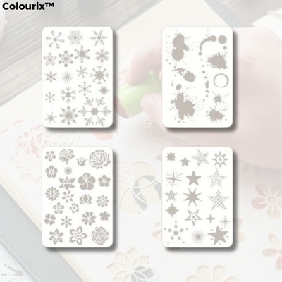 DIY Schwamm-Finger-Mal-Set | 20 Farben | Kinder Bastelset mit Schablonen & Stempelkissen