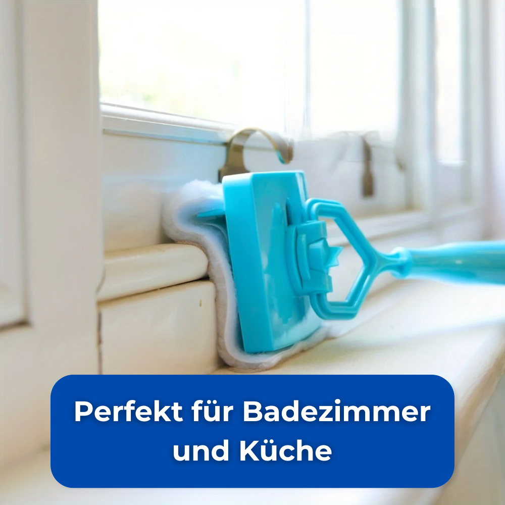Reinigungsmopp mit flexiblem Griff | 360° verstellbarer Wischer | Für Ecken, Sockelleisten & schwer erreichbare Stellen
