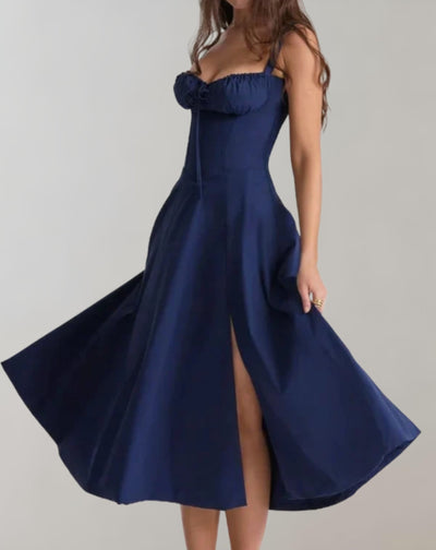 Midi-Kleid Mit Korsett Und Blumenmuster