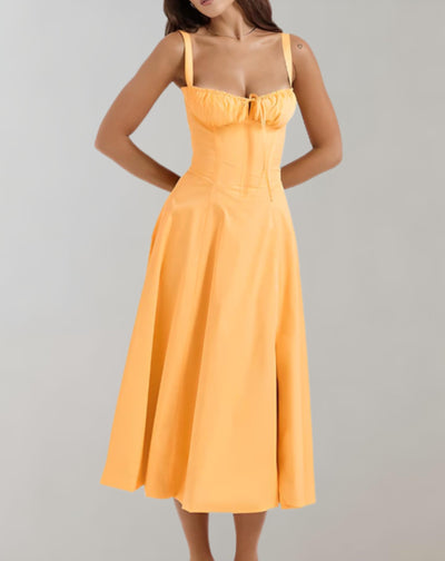 Midi-Kleid Mit Korsett Und Blumenmuster