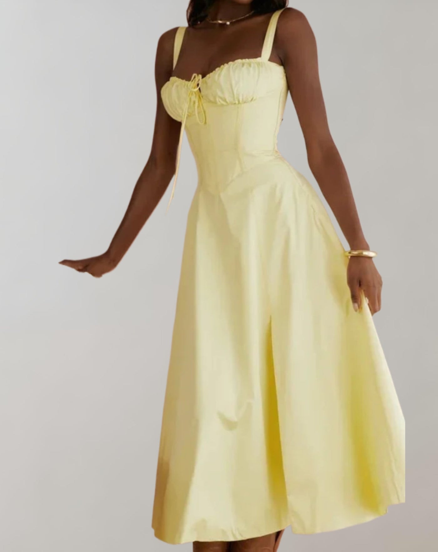 Midi-Kleid Mit Korsett Und Blumenmuster