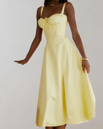 Midi-Kleid Mit Korsett Und Blumenmuster