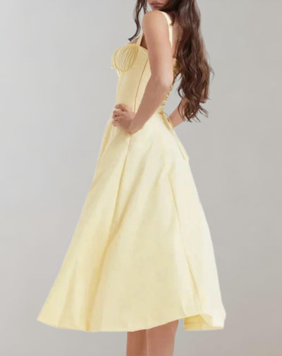 Midi-Kleid Mit Korsett Und Blumenmuster