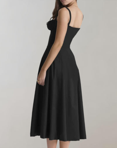 Midi-Kleid Mit Korsett Und Blumenmuster
