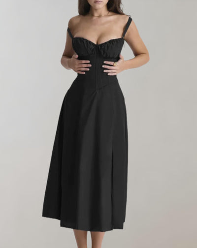 Midi-Kleid Mit Korsett Und Blumenmuster