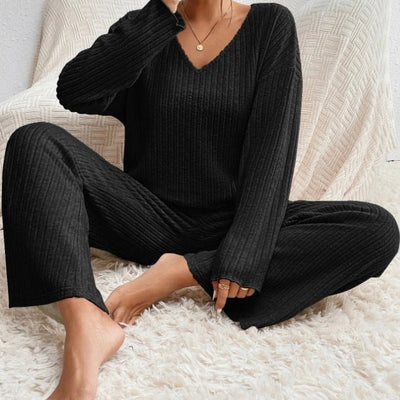 Daphne | Stilvolles geripptes Design Zweiteiliges Set für Damen