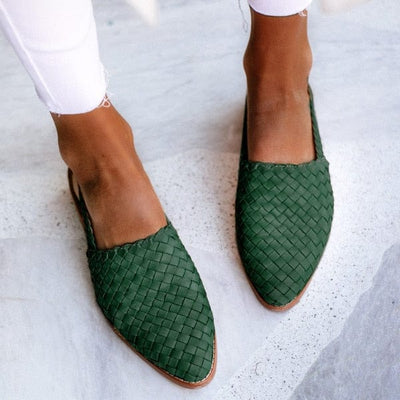 Linovero | Geflochtene Leder-Slipper mit mandelförmiger Spitze