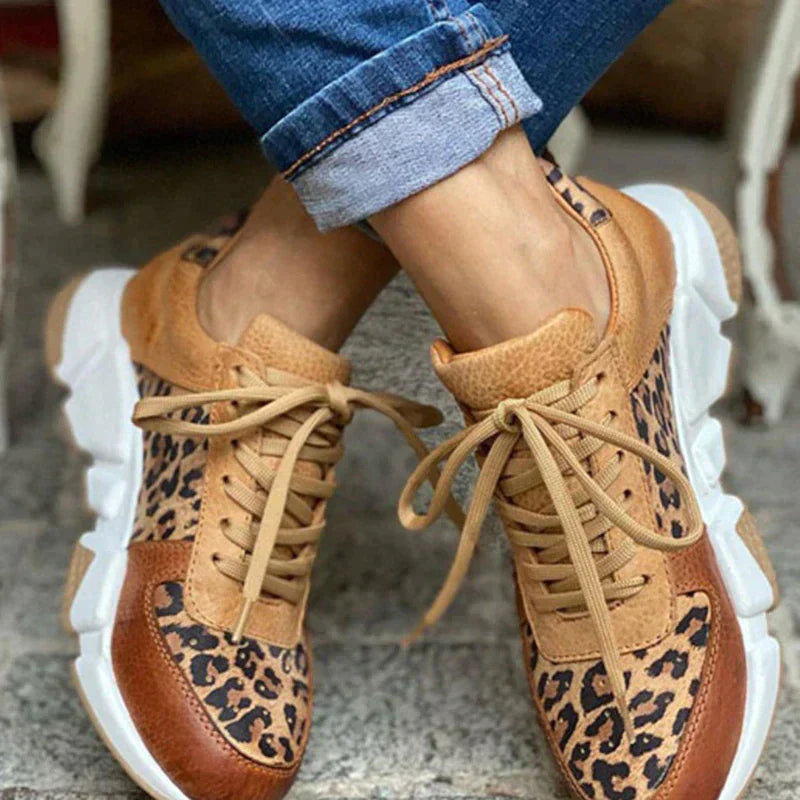 Crissa | Trendy Leopard Print Design Damen Turnschuhe