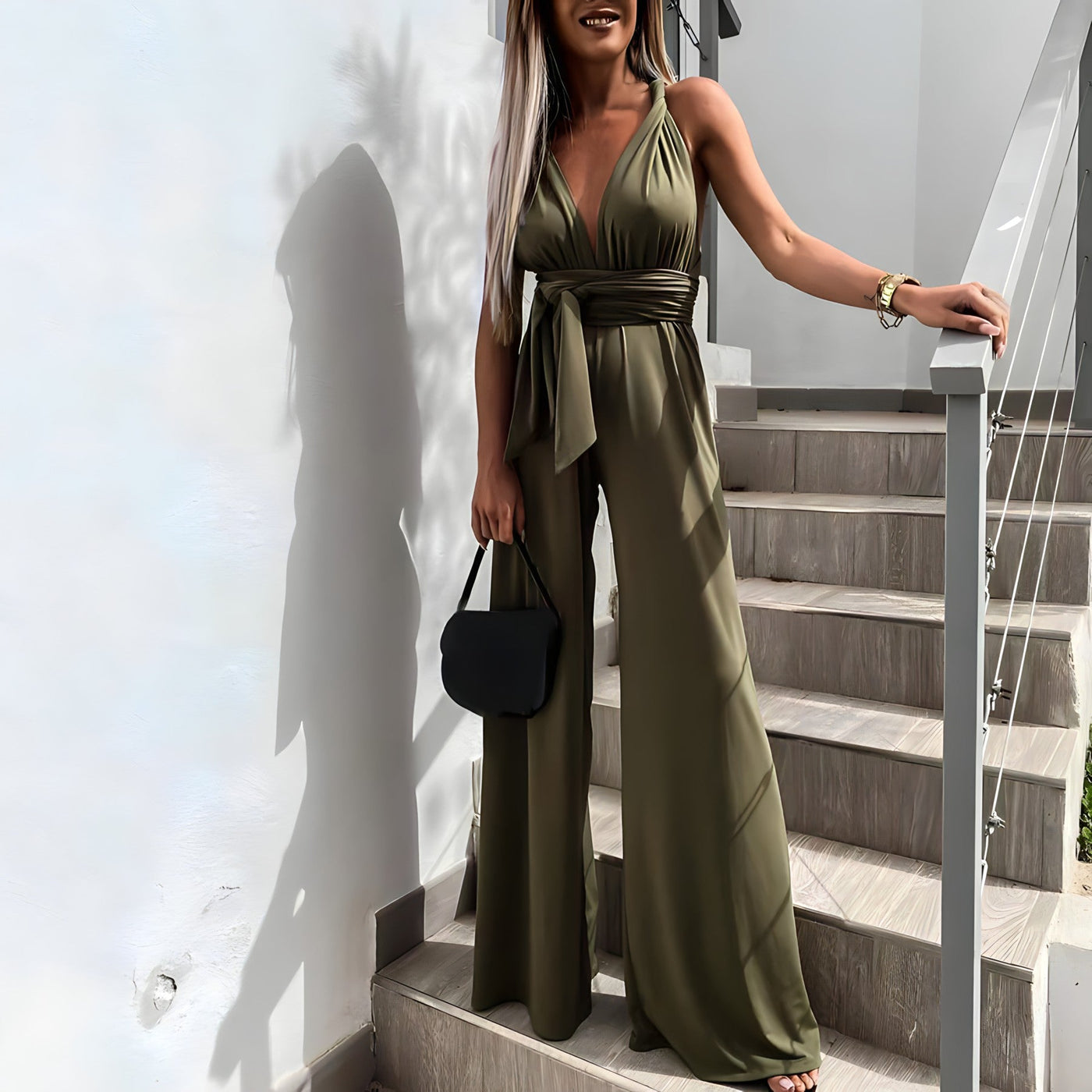 Ärmelloser Jumpsuit Mit V Ausschnitt Für Damen | Sommer