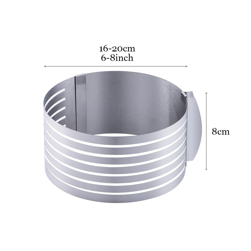 Verstellbarer Tortenschneider aus Edelstahl | Präzise Kuchenschichten | Für Ø 15–30 cm Torten