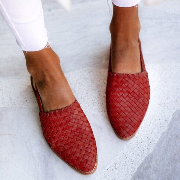 Linovero | Geflochtene Leder-Slipper mit mandelförmiger Spitze