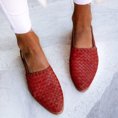 Linovero | Geflochtene Leder-Slipper mit mandelförmiger Spitze