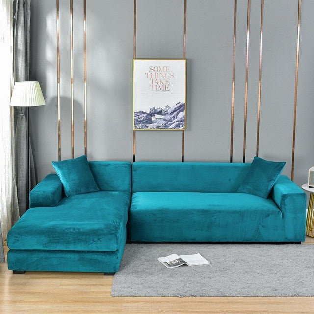 SofaRüstung™ Elastischer Sofabezug aus Samt