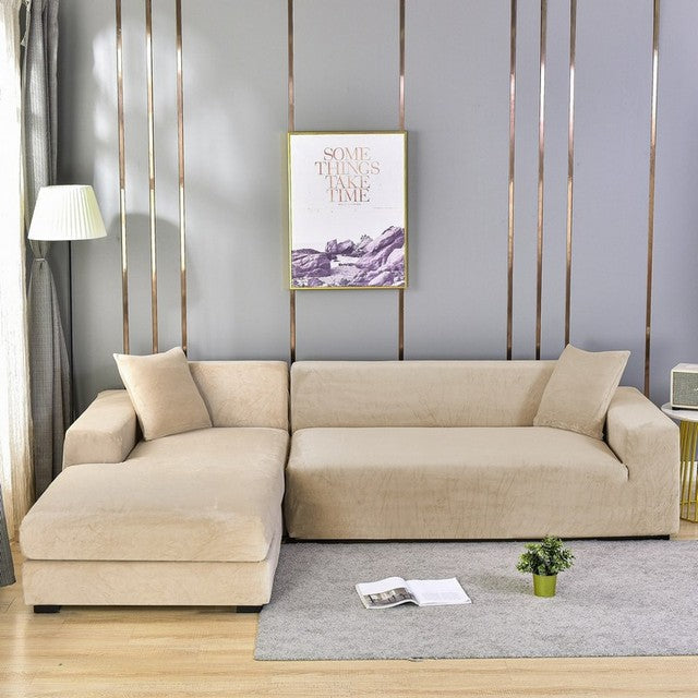SofaRüstung™ Elastischer Sofabezug aus Samt