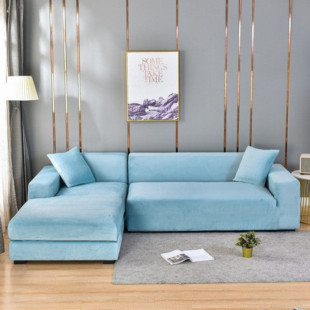 SofaRüstung™ Elastischer Sofabezug aus Samt