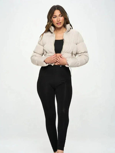 Damen Kurze Pufferjacke
