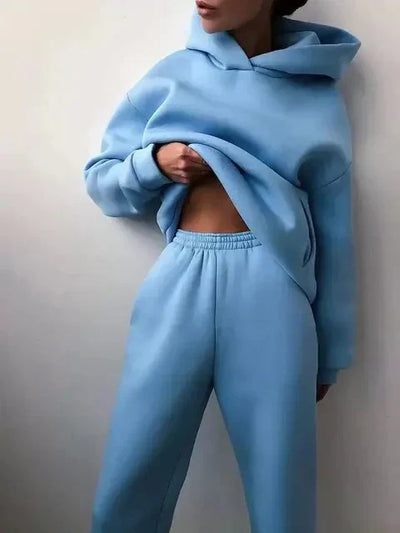 Tracey - Farbenes set aus Kapuzenpullover und Jogginghose für Damen