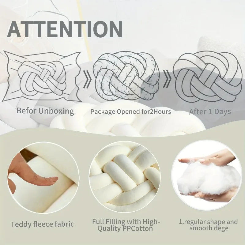 Dekokissen mit Knotenmuster | Geometrisches Design | Waschbar & Weich