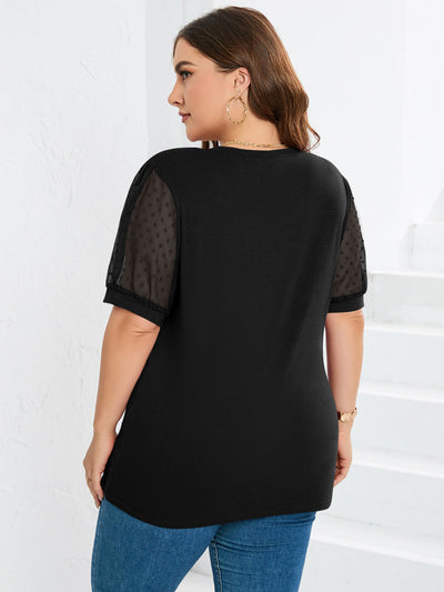 Janne - V-Ausschnitt-Shirt mit Ärmeln und Bauchbedeckung