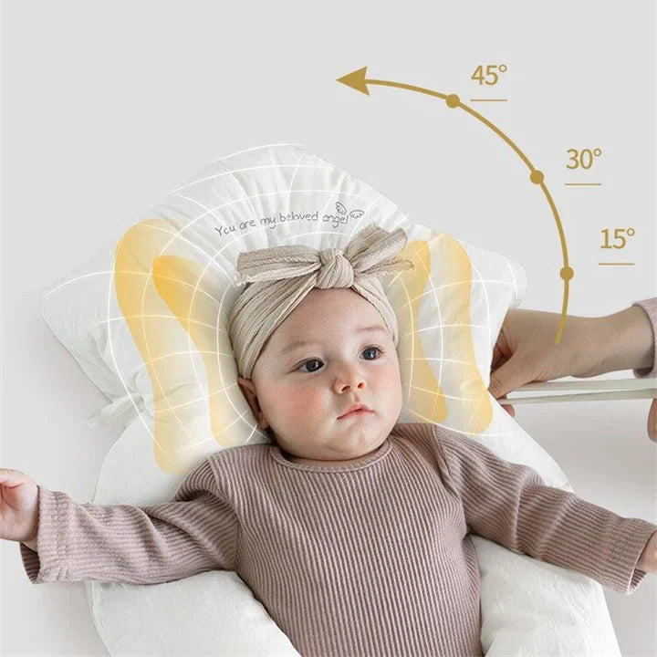 U-förmiges Babykissen | Ergonomische Kopfstütze | Atmungsaktive Baumwolle | Verstellbares Design
