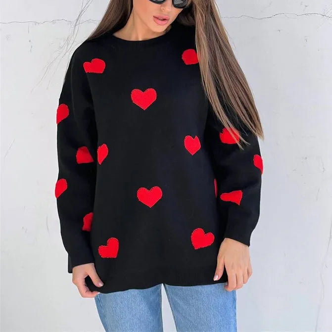 Sabine | Pullover Mit Gestricktem Herz