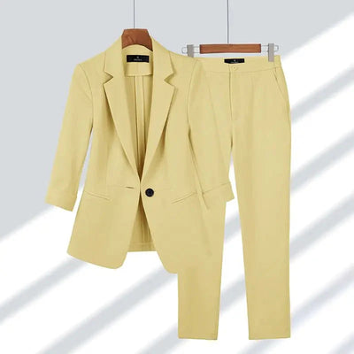 Saskia - Einfarbiges, passendes Blazer-Set für Frauen