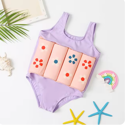 Kinder Schwimmhilfe | Verstellbarer Auftrieb | UPF 50+ Sonnenschutz | Sicher & Bequem