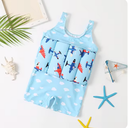 Kinder Schwimmhilfe | Verstellbarer Auftrieb | UPF 50+ Sonnenschutz | Sicher & Bequem