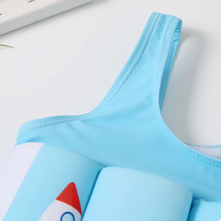 Kinder Schwimmhilfe | Verstellbarer Auftrieb | UPF 50+ Sonnenschutz | Sicher & Bequem