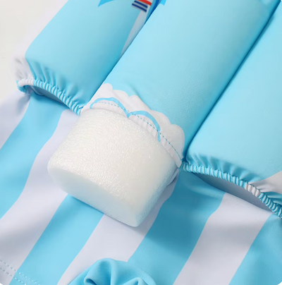 Kinder Schwimmhilfe | Verstellbarer Auftrieb | UPF 50+ Sonnenschutz | Sicher & Bequem