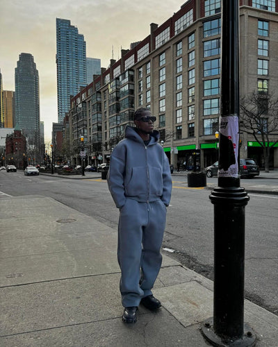 Herren Zip-Up Trainingsanzug | Leicht Oversized | Kurzes Design