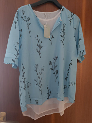 Claudia | Doppellagige Bluse mit Blumendruck