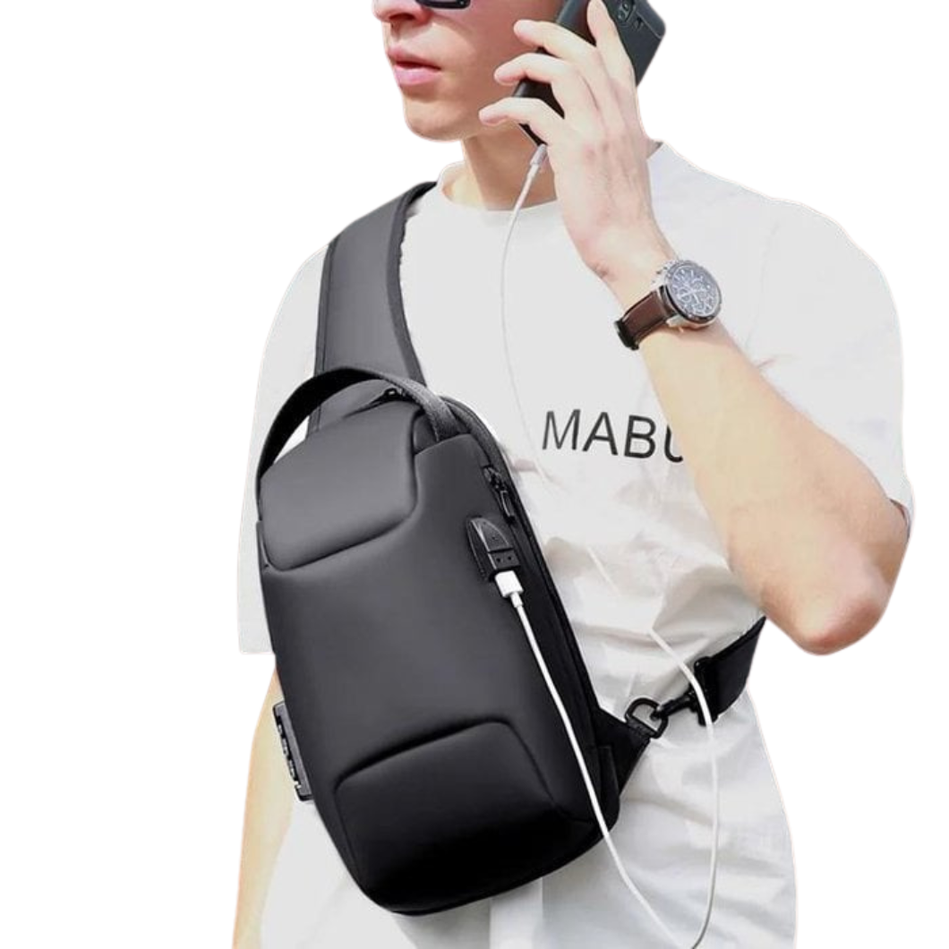 Anti-Diebstahl Tasche | USB-Ladeanschluss | Wasserfest & Passwortschloss