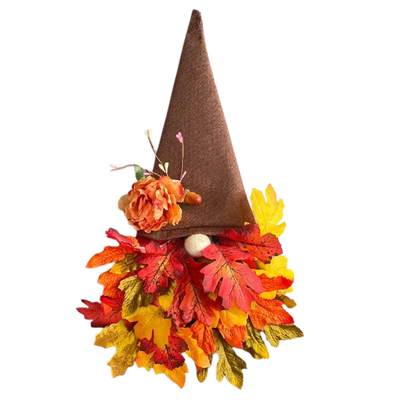 Herbst Türkranz mit Gnom & Kürbis | 40 cm Deko Kranz mit Ahornblättern & Sonnenblumen | Für Haustür & Innenbereich