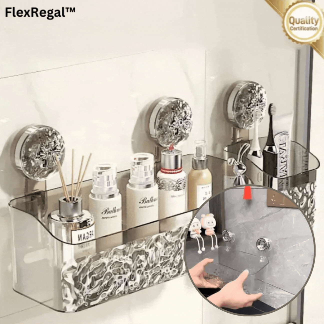 FlexRegal™ Bohrerfreier Badezimmer-Organizer