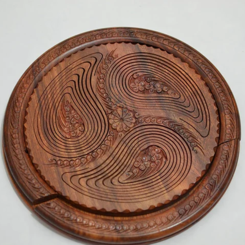 Obstschale aus Holz | Handgeschnitzt | Tragbarer Obstkorb