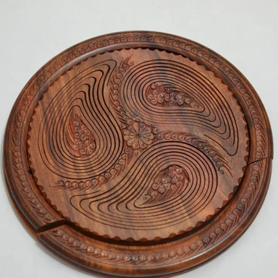 Obstschale aus Holz | Handgeschnitzt | Tragbarer Obstkorb