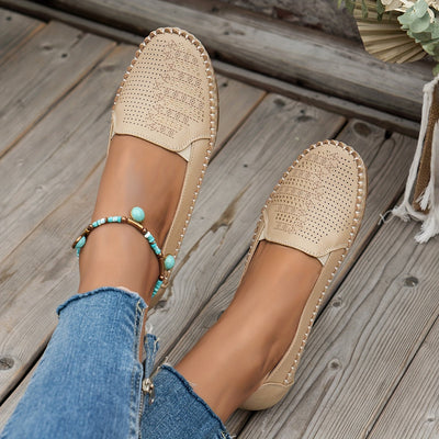 Damen Loafer | Elegant mit Retro Perforation | Bequem Slip-On