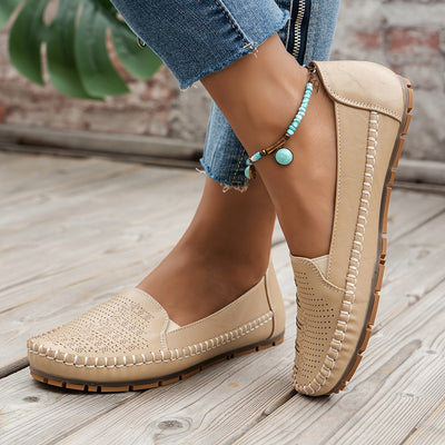 Damen Loafer | Elegant mit Retro Perforation | Bequem Slip-On