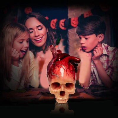 HerzSchädel™ Pumpscull Realistische Halloween-Schädel-Skulptur in Herzform
