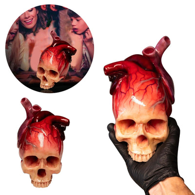 HerzSchädel™ Pumpscull Realistische Halloween-Schädel-Skulptur in Herzform