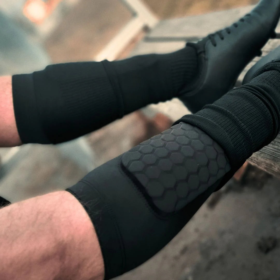 ShinGuard Kompressions-Schienbeinschoner | Integriertes Sockendesign | EVA-Schaum Stoßdämpfung